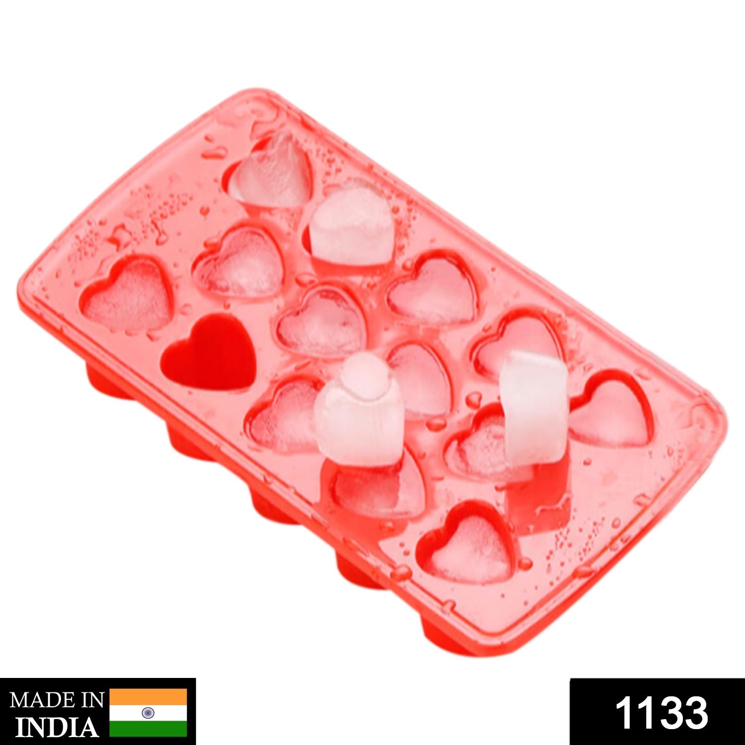 Silicone heart-shaped ice cube tray, ideal for creative drink presentation. Silicone heart-shaped ice cube tray, ideal for creative drink presentation.